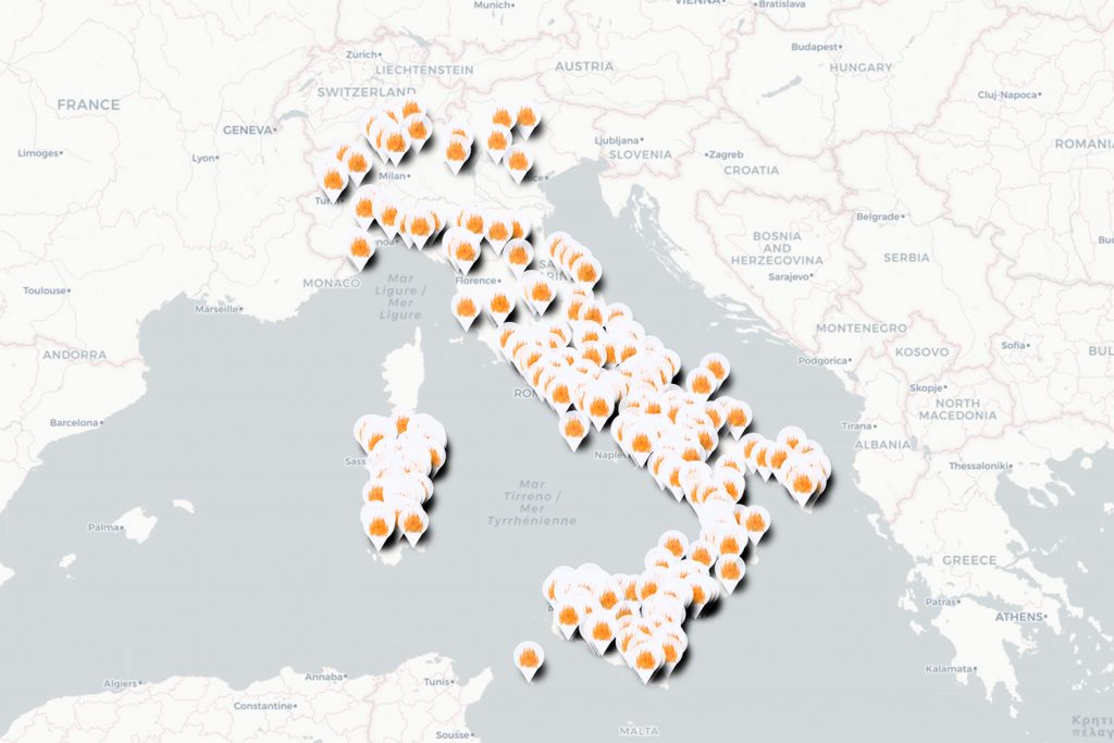 Dove sono gli incendi in Italia